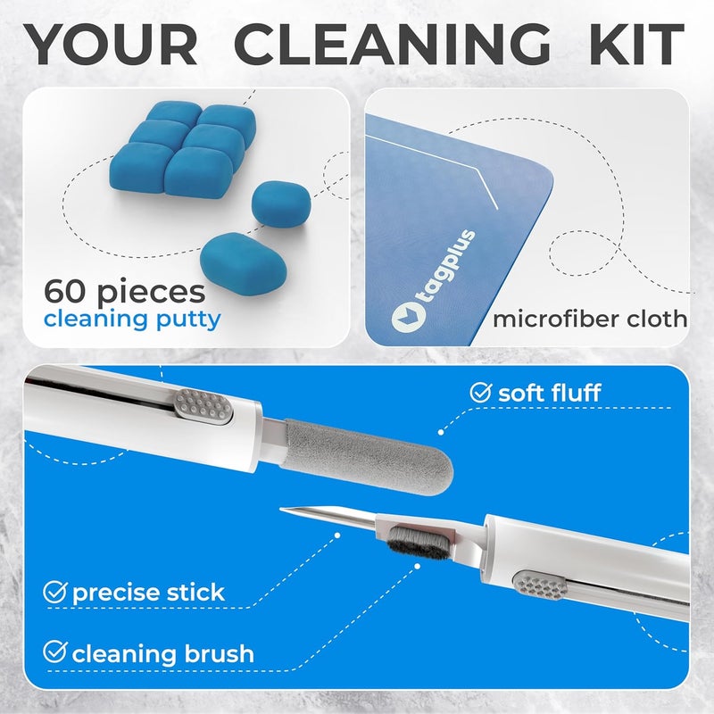 tagplus Earbud Cleaner Kit with Pro Cleaning Tool - Earbud Cleaning kit, Phone Cleaning Kit,Cleaning Kit,Cleaner Kit, Charging Port Earbud Cleaning kit for Earbuds (Light Blue) - Image 3